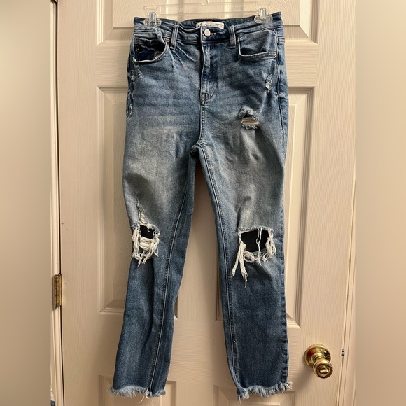KanCan Denim - Kan Can for Maurice’s Casual Distressed Boyfriend Jeans in Blue Size 27 xs-s